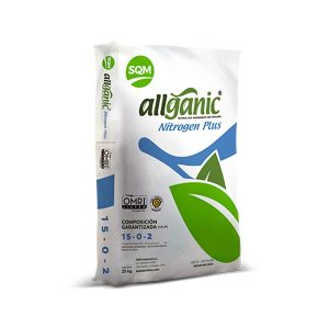 Fertilizante orgánico Allganic®-Nitrogen, completamente soluble en agua y su forma de nitrato de nitrógeno está inmediatamente disponible para absorción de la planta