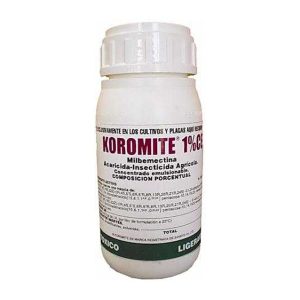 Seferno insecticida KOROMITE 1% CE,con acción traslaminar, de contacto e ingestión. Posee una rápida acción de derribe y efecto duradero lo cual reduce el número de aplicaciones.