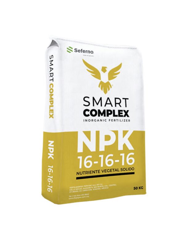 Complejo químico Seferno Triple 16, fórmula de fertilización que permite un mejor aprovechamiento de los nutrientes por las plantas.