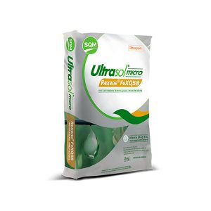 Seferno fertilizante Ultrasol® Micro Rexene® FeXQ58 desarrollado para la corrección y prevención de deficiencia de Hierro en una amplia gama de cultivos agrícolas y hortícolas, particularmente en condiciones de suelos alcalinos y calcáreos